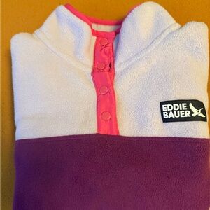 Eddie Bauer White and Purple Fleece with Pink Accents